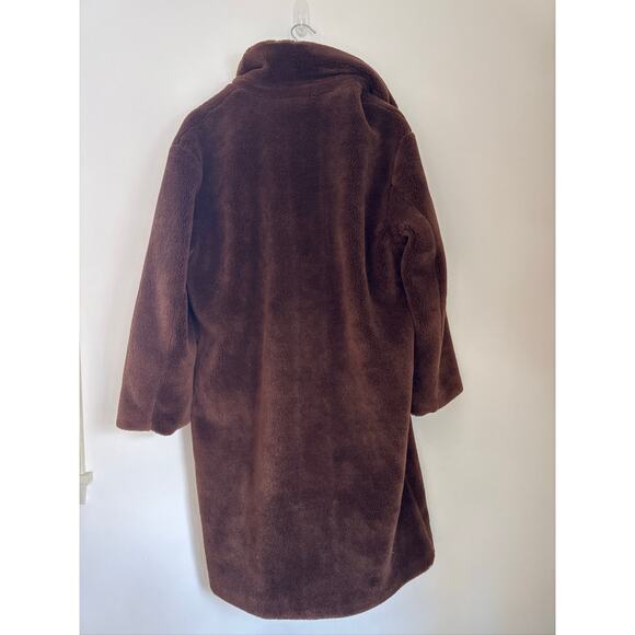 Rebecca Minkoff Double Breasted Teddy Sherpa Coat - Brown XL-NWT - Picture 4 of 7